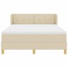 vidaXL Letto a molle con materasso Crema 140 x 190 cm Tessuto