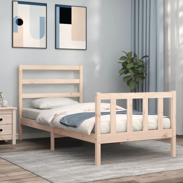 vidaXL Letto senza Materasso 90x190 cm in Legno Massello di Pino