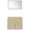 vidaXL Set Mobili da Bagno 4 pz Rovere Sonoma in Legno Multistrato