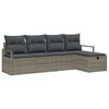 vidaXL Set di divani con cuscino con archiviazione Grigio polyrattan
