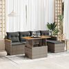 vidaXL Set Divano da Giardino 6pz con Cuscini Grigio Polyrattan Acacia