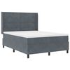 vidaXL Letto a molle con materasso Grigio scuro 140 x 190 cm Velluto