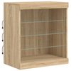 vidaXL Credenza con Luci LED Rovere Sonoma 142,5x37x67 cm
