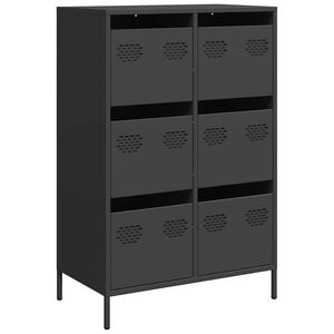 vidaXL Credenza Nera 68x39x101,5 cm in Acciaio