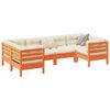 vidaXL Set Divani Giardino 6pz con Cuscini Marrone Cera Massello Pino