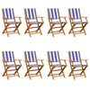 vidaXL Sedie da Giardino Pieghevoli 8pz Blu e Bianco Tessuto e Legno
