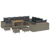 vidaXL Set Divano da Giardino con cuscino 14 pcs Grigio polyrattan