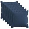 vidaXL Federa 6 pcs HOUTEN Blu 45 x 45 cm Lino