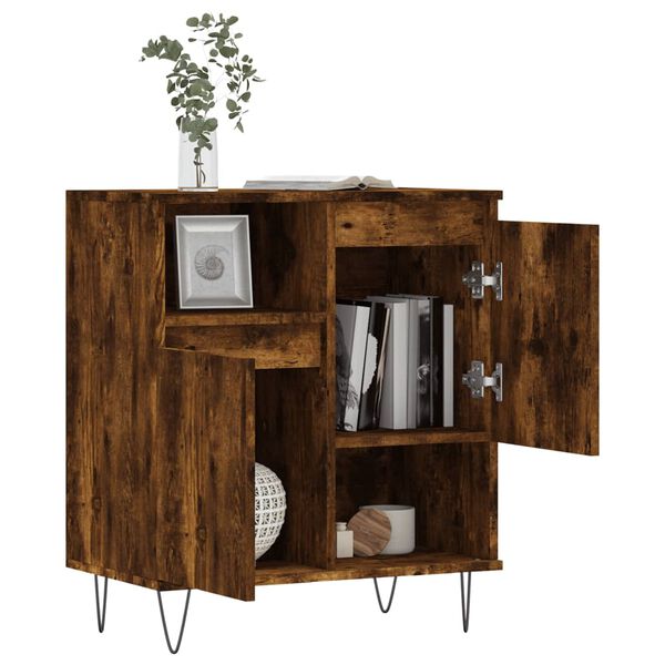 vidaXL Credenza Rovere Fumo 60x35x70 cm in Legno Multistrato