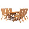 vidaXL Set Mobili da Pranzo per Giardino 7 pz Legno Massello di Acacia 160-240 cm