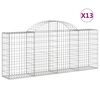 vidaXL Cesti Gabbioni ad Arco 13 pz 200x30x80/100 cm Ferro Zincato