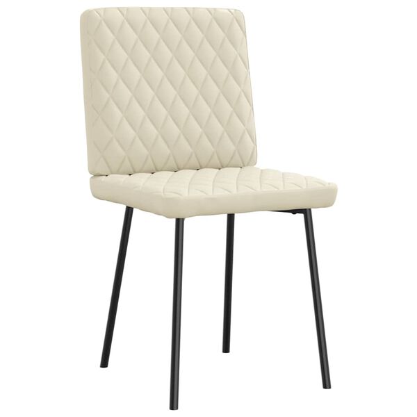 vidaXL Sedie da Pranzo 4 pz Crema in Similpelle