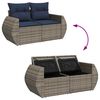 vidaXL Set Divano da Giardino 6pz con Cuscini Grigio Polyrattan Acacia