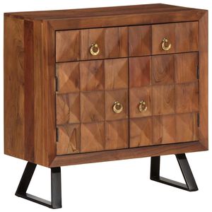 vidaXL Cassettiera Marrone ambra 70x35x70 cm in Legno Massello Acacia