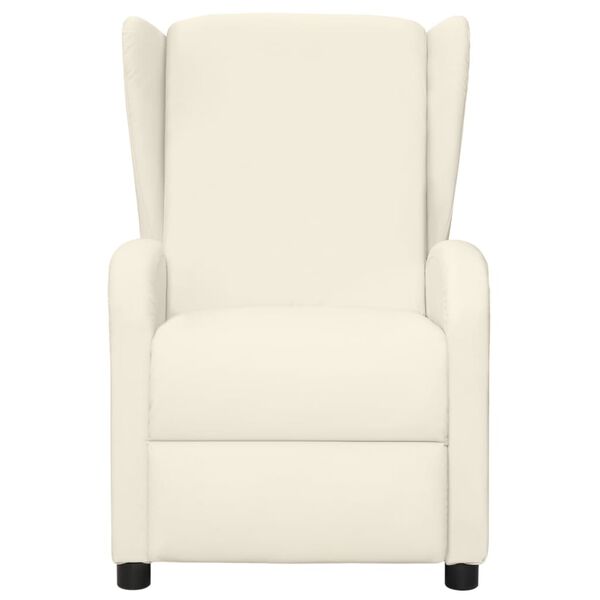 vidaXL Poltrona Wing Back Massaggiante Crema in Similpelle