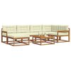 vidaXL Set di divani da esterno con cuscino 7 pcs Naturale e Crema