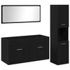 vidaXL Set di mobili per il bagno 3 pz Rovere Nero 90 x 38,5 x 46 cm