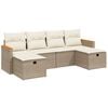vidaXL Set Divano da Giardino 6 pz con Cuscini Beige in Polyrattan
