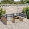 vidaXL Set Divano da Giardino 10 pcs beige e grigio chiaro polyrattan