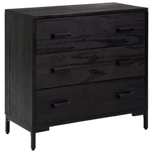 vidaXL Cassettiera Nera 75x35x70 cm in Legno Massello di Pino