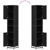 vidaXL Set di mobili per il bagno Rovere Nero 35 x 37,5 x 188,5 cm