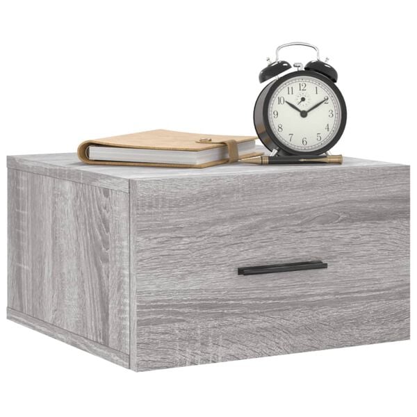 vidaXL Comodini a Muro 2 pz Grigio Sonoma 35x35x20 cm