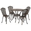 vidaXL Set da Pranzo per Giardino 5 pcs Bronzo 90 x 90 x 75 cm