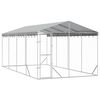 vidaXL Cuccia Cani da Esterno Tetto Argento 3x6x2,5 m Acciaio Zincato
