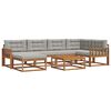 vidaXL Set di divani da esterno 7 pcs Grigio Naturale e Chiaro