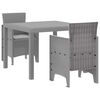 vidaXL Set da Pranzo per Giardino 3 pcs Grigio chiaro Polipropilene