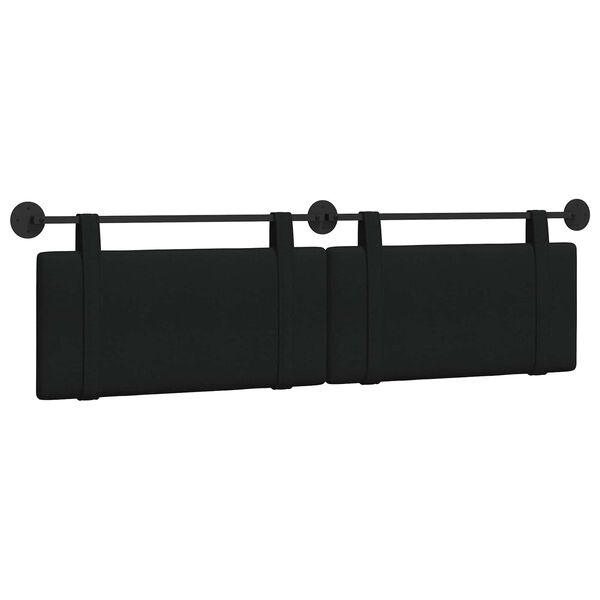 vidaXL Testata appesa Montaggio a parete Nero 190 x 55 x 5 cm Tessuto