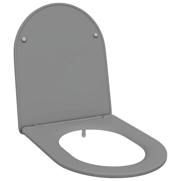 vidaXL Sedile del WC con rilascio rapido Grigio 44 x 36.4 x 3.4 cm