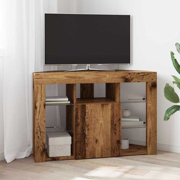 vidaXL Mobile TV LED Angolare Legno vecchio 100x40x68cm