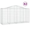 vidaXL Cesti Gabbioni ad Arco 2 pz 200x50x100/120 cm Ferro Zincato