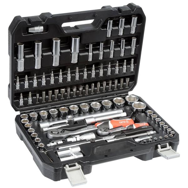 YATO Set cricchetto chiavi a tubo in metallo Nero 94 pezzi YT-12681