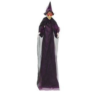 vidaXL Strega parlante appesa di Halloween Viola 216 x 125 cm
