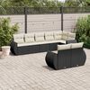 vidaXL Set Divani da Giardino con Cuscini 8 pz Nero in Polyrattan