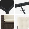 vidaXL Set da Pranzo per Giardino con cuscino 3 pcs Marrone polyrattan