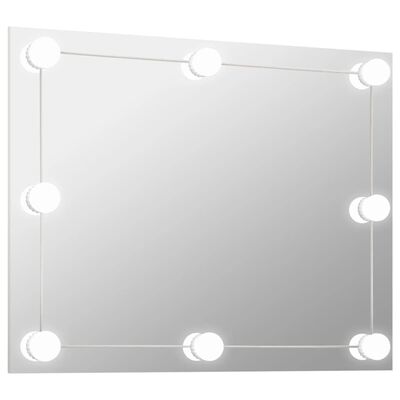 vidaXL Specchio Parete Rettangolare Senza Cornice con Luci LED Vetro