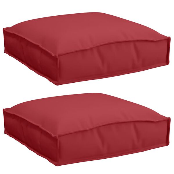 vidaXL Cuscino 2 pcs Rosso Vino 40 x 40 x 8 cm Tessuto Oxford