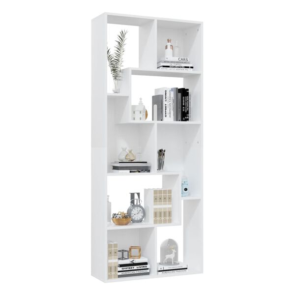 vidaXL Libreria Bianca 67x24x161 cm in Legno Multistrato
