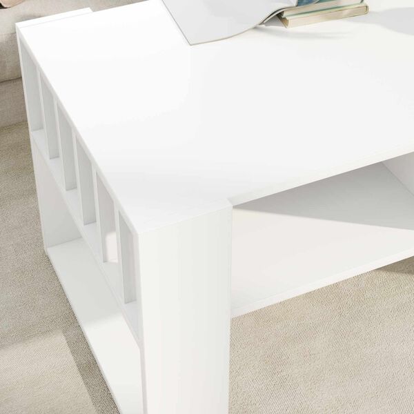 vidaXL Tavolino da salotto Bianco 92 x 49,5 x 45 cm Legno multistrato