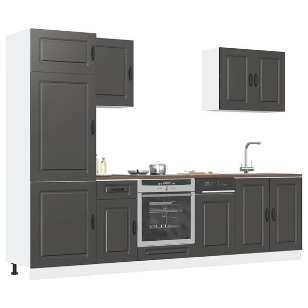 vidaXL Set Mobili da Cucina 7 pz Kalmar Neri Legno Multistrato
