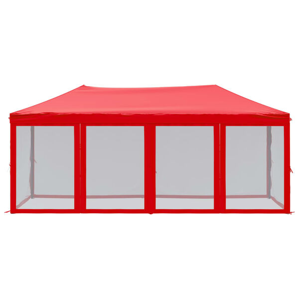 vidaXL Tenda per Feste Pieghevole con Pareti Laterali Rosso 3x6 m