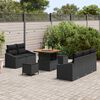 vidaXL Set Divano da Giardino con cuscino 8 pcs Nero Poly Rattan
