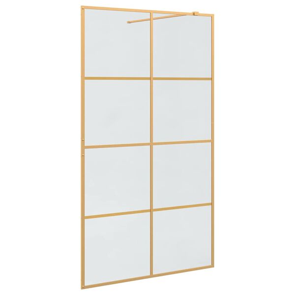 vidaXL Parete Doccia Walk-in Oro 115 x 195 cm vetro temperato