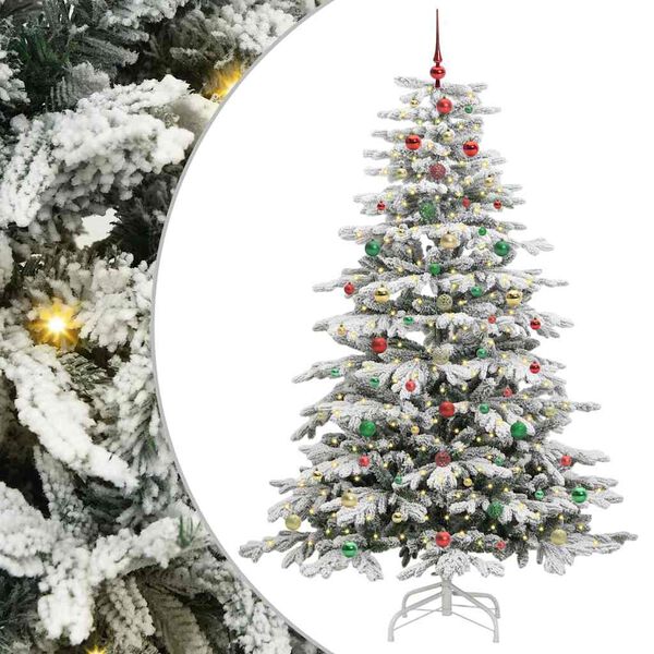 vidaXL Albero di Natale Artificiale con Rami Pieghevoli Bianco 210 cm