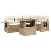 vidaXL Set Divano da Giardino 6 pz con Cuscini Beige in Polyrattan