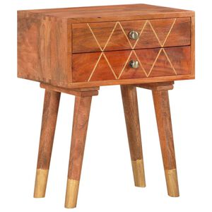 vidaXL Comodino 40x30x58 cm in Legno Massello di Mango