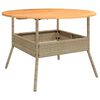vidaXL Tavolo Giardino Piano Legno Acacia Beige &Oslash;110x71 cm Polyrattan